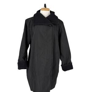 Maralyce Ferree Midi Coat Lagenlook Fleece Lined Wrap Maine Made XL Textured